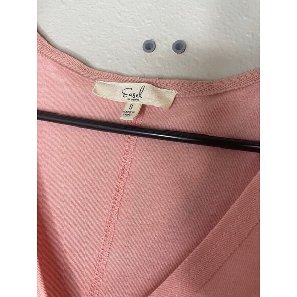 Easel Pink Flowy Tunic Top Women’s Small Boho Swing V-Neck - Picture 4 of 6